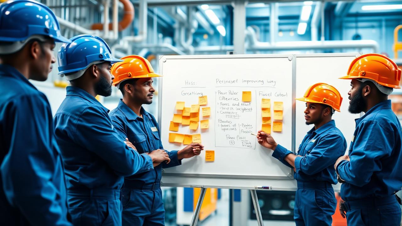 Équipes de la centrale partageant des idées d'amélioration